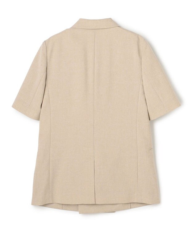 uncrave ウォッシャブルドライサップ ハーフスリーブジャケット シャンブレーベージュ