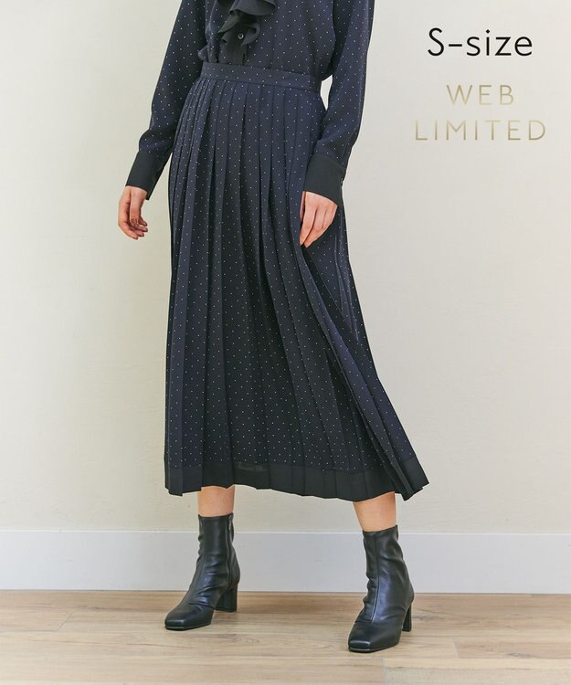 BEIGE， 【WEB限定・S-size】MAKALU / プリーツスカート Navy×Black
