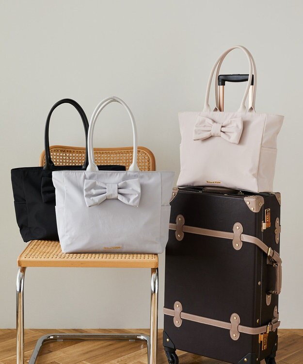 Maison de FLEUR EC限定フロントリボンキャリーオンバッグ Grayish Blue