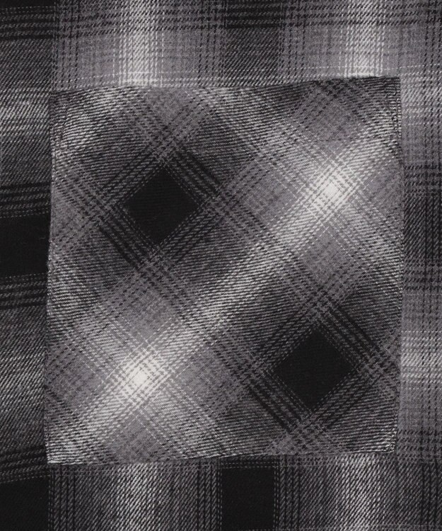 WEGO チェックショートネルシャツ ブラック