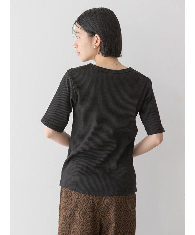 AMERICAN HOLIC 抗菌防臭針抜きテレコカットプルオーバー Black