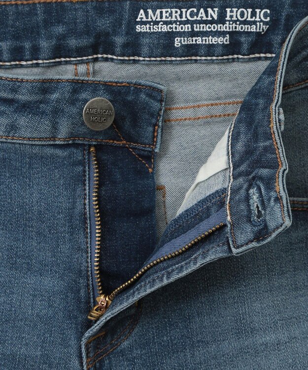 AMERICAN HOLIC スキニーフィットダメージデニム Light Indigo