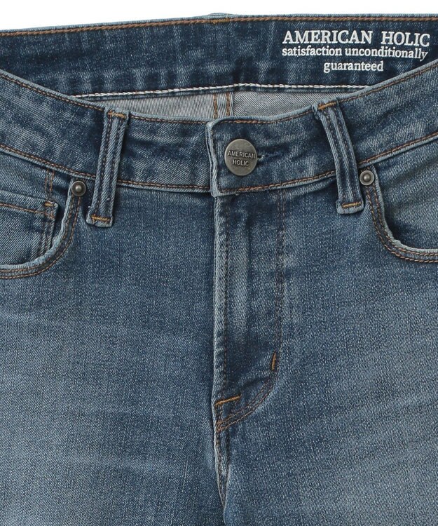 AMERICAN HOLIC スキニーフィットダメージデニム Light Indigo
