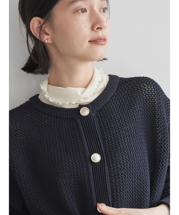 AMERICAN HOLIC エコカルットクルーネックカーディガン Navy