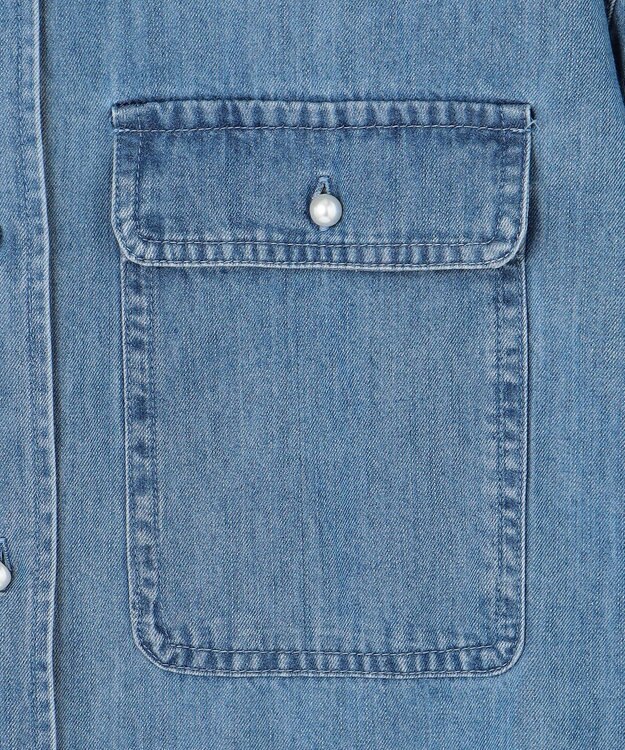 ANY 【洗濯機可】パールボタンデニムシャツ インディゴ