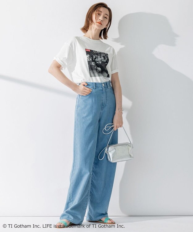 23区 L 【23区/LIFE】PHOTO Tシャツ ホワイト系(cafe)