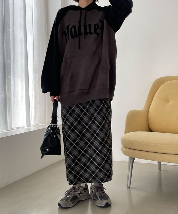 WEGO グラフィックニットパーカー ブラック