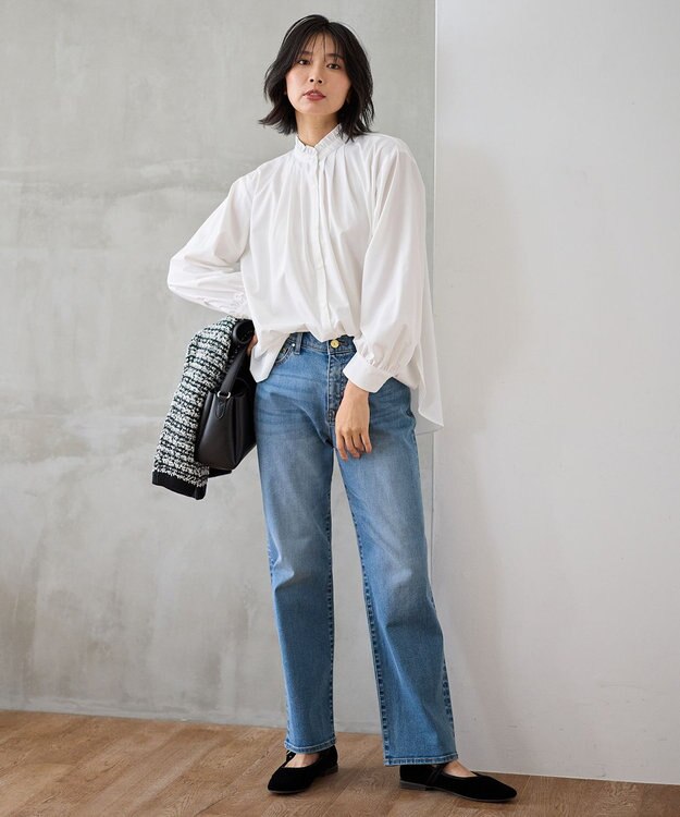 ANY スタンドネックブラウス オフ