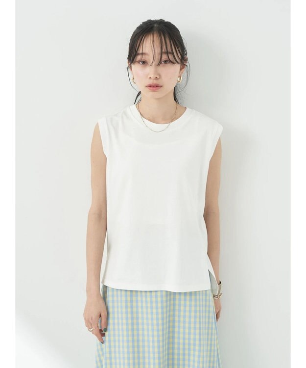 earth music&ecology ノースリーブカットソー（汗じみ防止） Off White