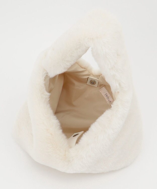 Feroux フェイクファーミニ バッグ アイボリー系