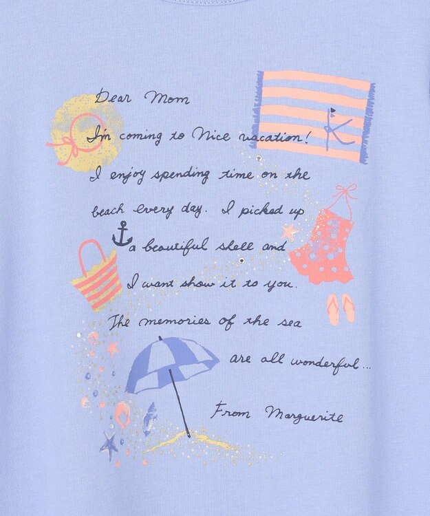 組曲 KIDS 【110-140cm】Dear Letter Tシャツ シーブルー系