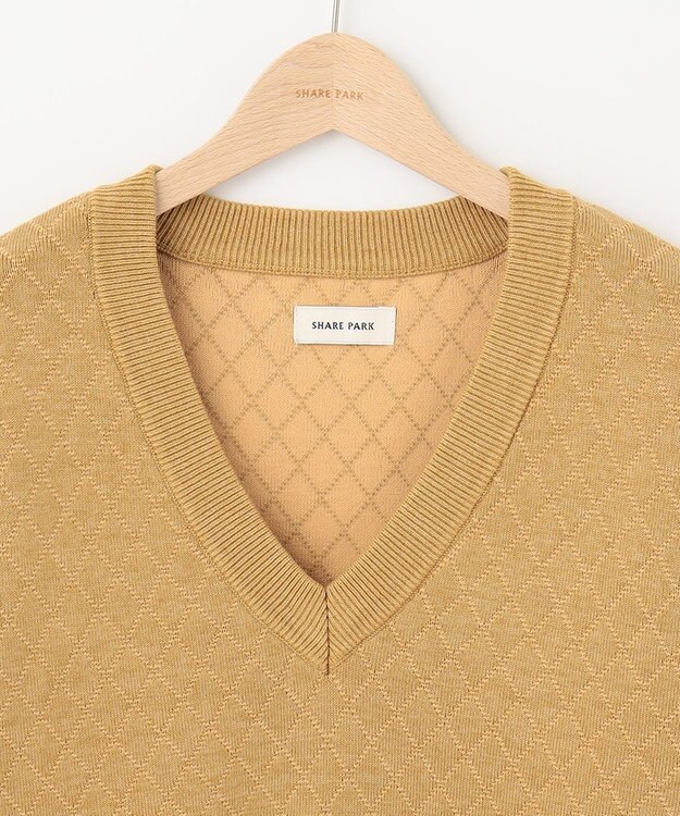 SHARE PARK LADIES キルティングニット マスタード系