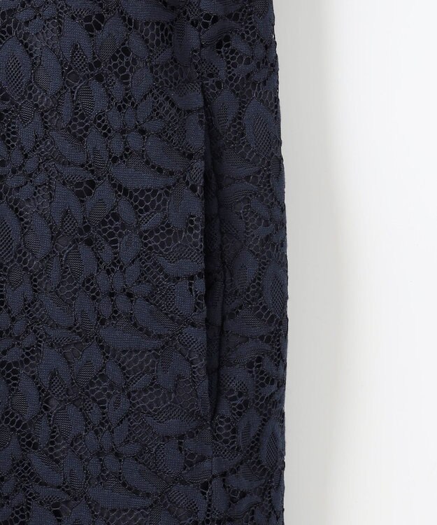 自由区 S 【洗える】フラワーリーフコードレース ワンピース ネイビー