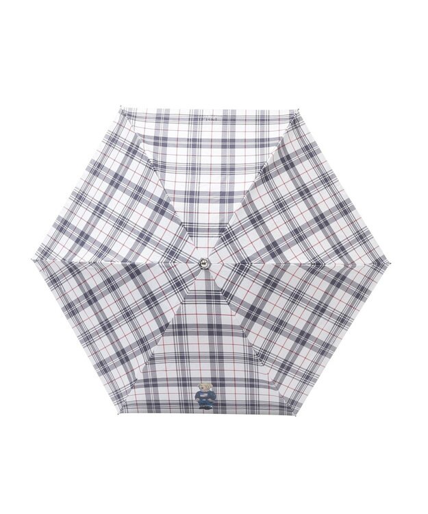 MOONBAT POLO RALPH LAUREN 遮光 晴雨兼用 折りたたみ日傘 チェック ポロベア オフホワイト