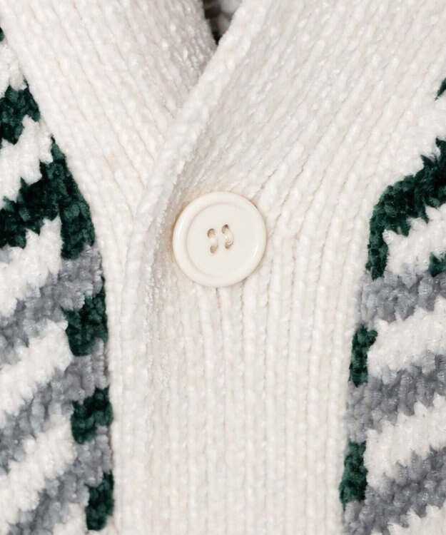 WEGO ベロアモール総柄カーディガン 柄1