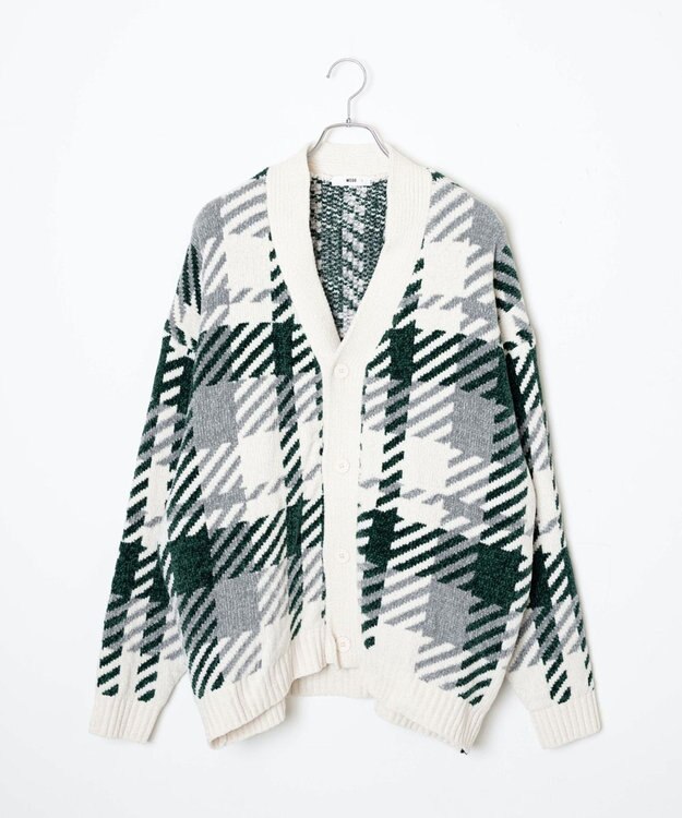 WEGO ベロアモール総柄カーディガン 柄1