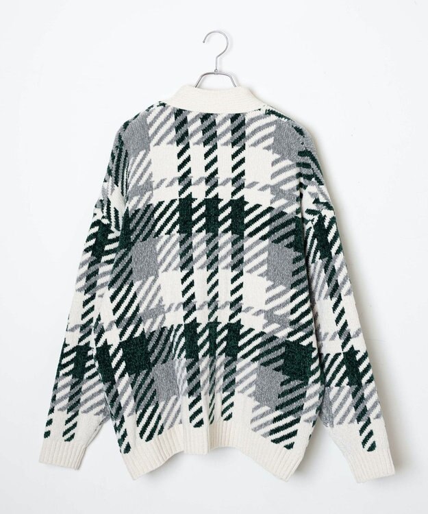 WEGO ベロアモール総柄カーディガン 柄1