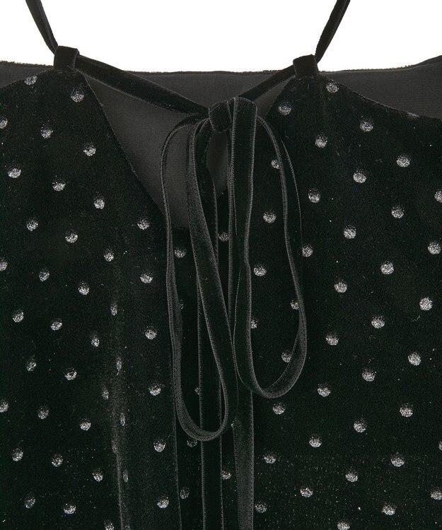 YECCA VECCA グリッタードットベロアオーバーキャミ Black