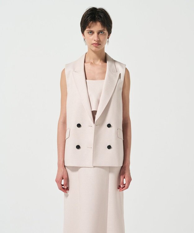 GRACE CONTINENTAL バックフリルベスト ベージュ