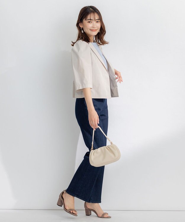 組曲 L 【洗える】ライトタイプライター ジャケット ベージュ系