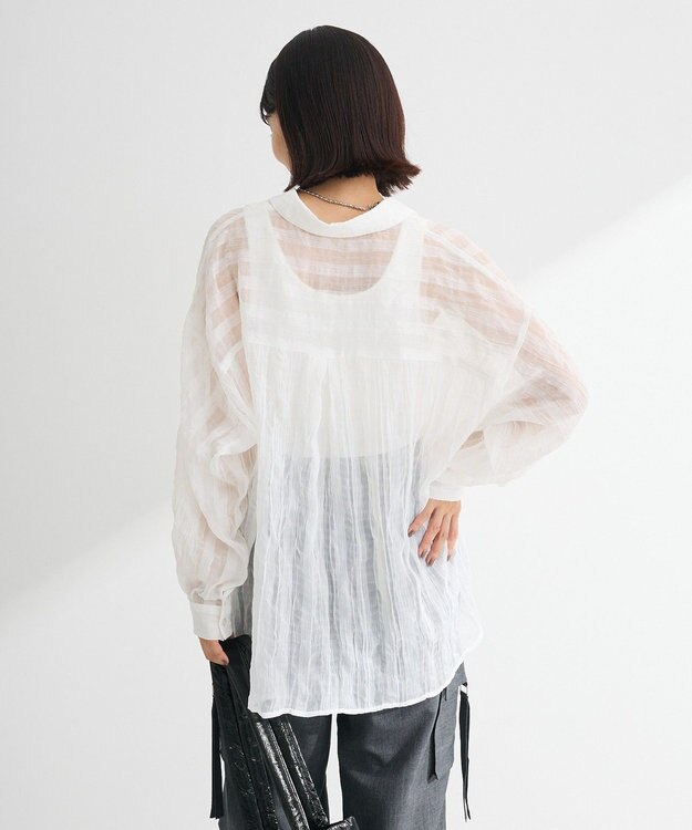 Green Parks シアーワッシャーロングスリーブシャツ Off White