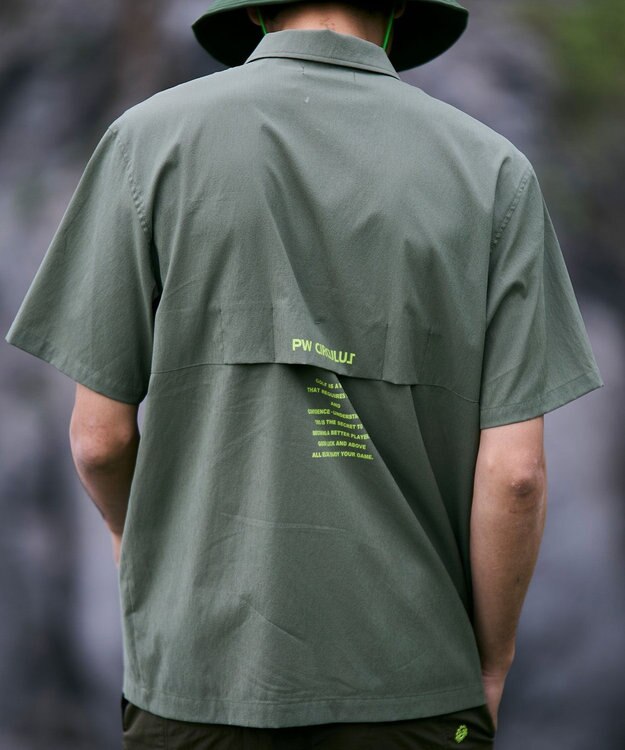 PW CIRCULUS 【UV遮蔽率97.8% / 軽量のDotAir / 高通気 / 軽撥水】【MEN】メッシュポケットシャツ ゴルフ カーキ系