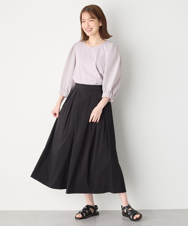 ANY 布帛コンビプルオーバー グレー