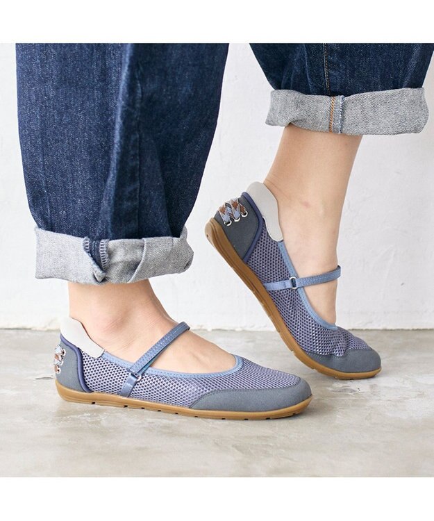 MODE ET JACOMO <MODE ET JACOMO>ストラップバレエスニーカー ブルー