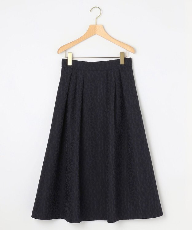 組曲 フラワージャカード フレアスカート ダークネイビー系