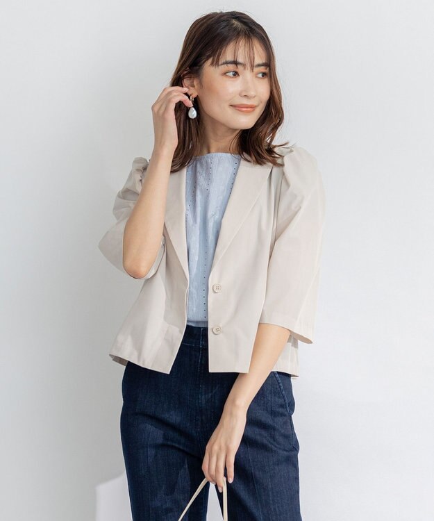 組曲 L 【洗える】ライトタイプライター ジャケット ベージュ系