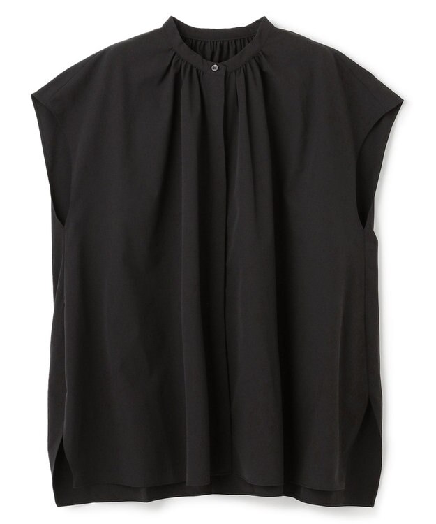 UNFILO FINE MOVE ギャザーブラウス ブラック