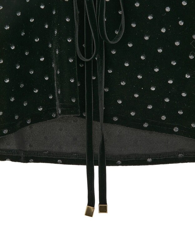 YECCA VECCA グリッタードットベロアオーバーキャミ Black