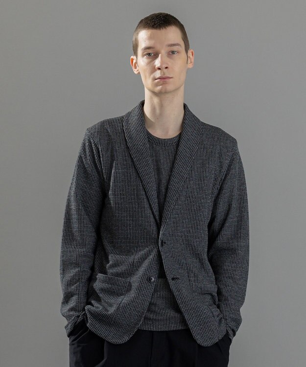 JOSEPH HOMME 新素材【洗える/清涼感】メランジクロスジャージー　カットソージャケット ブラック系