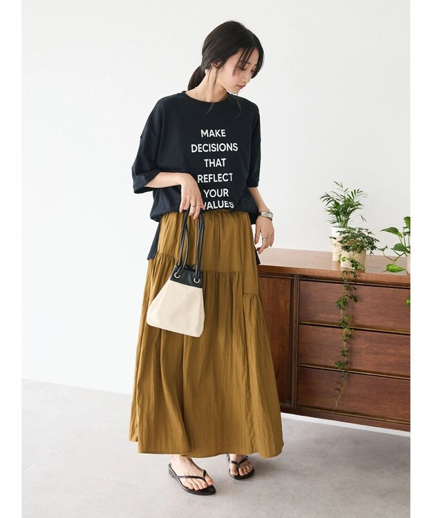 CRAFT STANDARD BOUTIQUE シルケット天竺　ロゴＰＴ　ＢＩＧ　Ｔｅｅ　Ｓ／Ｓ Black