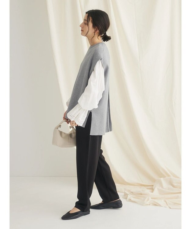 CRAFT STANDARD BOUTIQUE スカラレース袖ブラウス Off White