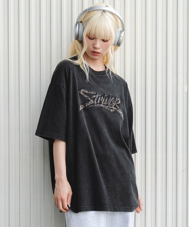 WEGO 【ユニセックス着用ITEM//MLサイズ展開】接触冷感グラフィックBIG　T（SS） ブラックその他