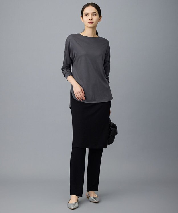 自由区 L ブラウスライクジャージー カットソー スレート