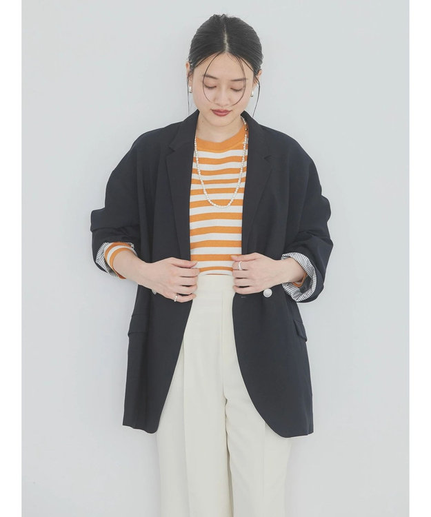 AMERICAN HOLIC Ｗボタンドロップショルダーテーラードジャケット1 Navy