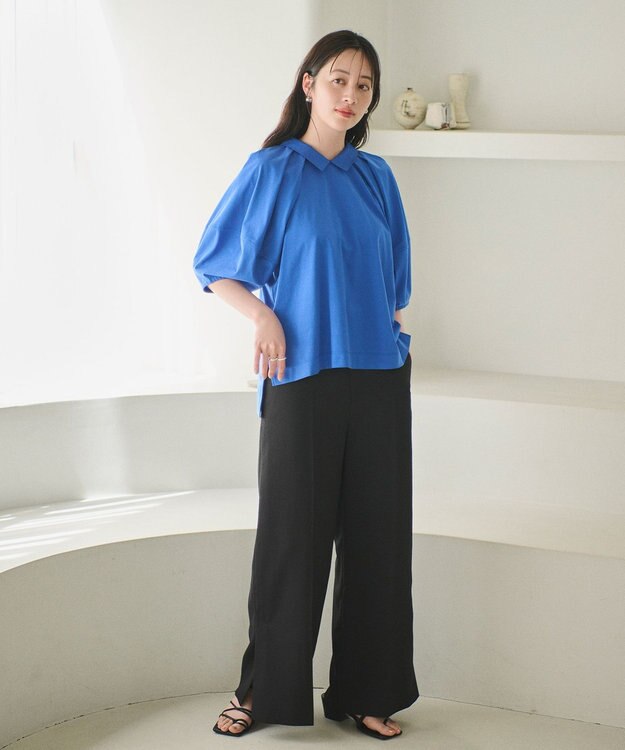 #Newans 【撥水・吸水速乾】コンビネーションベルスリーブカットソー ブルー系