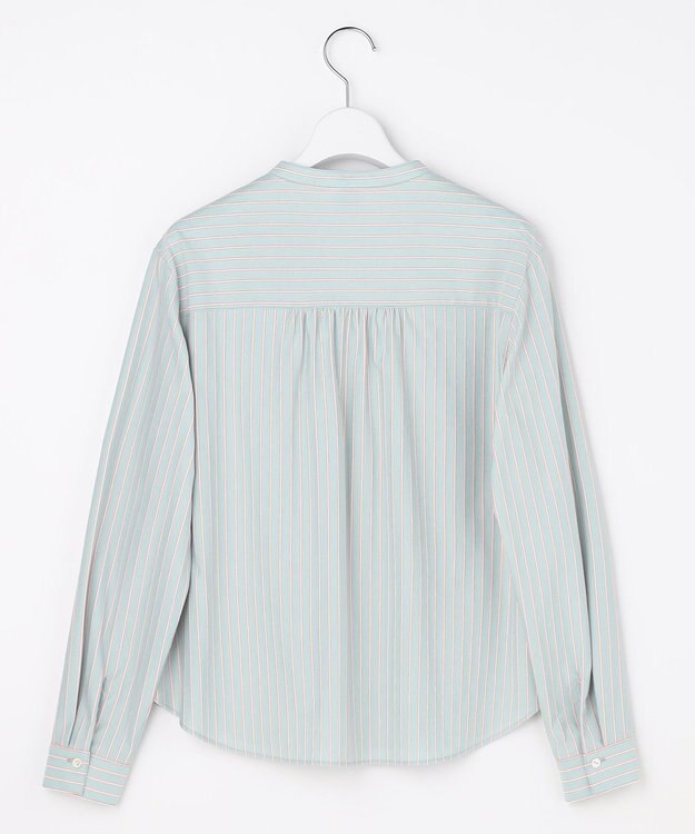 J.PRESS LADIES ストライプジャージー フリル カットソー ミントベース系