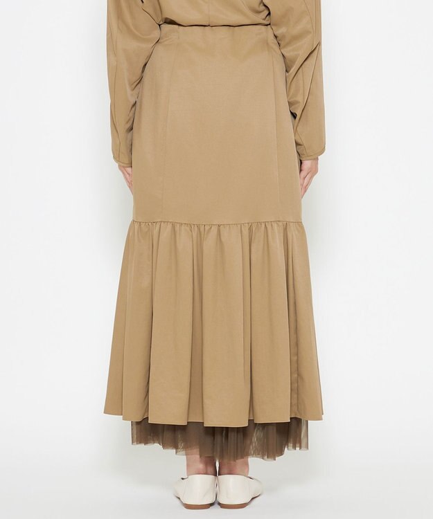 uncrave 【撥水・UVカット】ナイロンタスラン ティアードスカート（uncrave WHITE） ベージュ