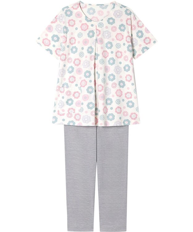 Wing パジャマ 綿100%(本体) 天竺素材 5分袖 半袖 長ズボン レディース EP8045 ウイング／ワコール ピンク