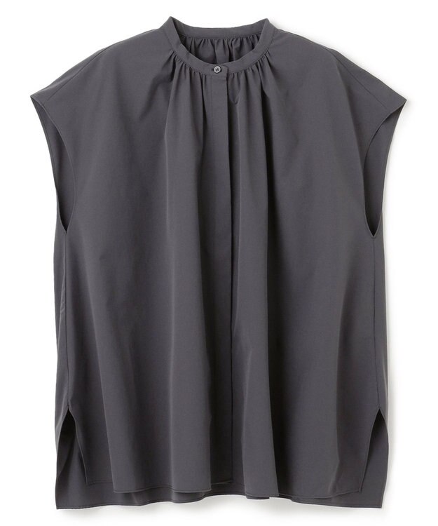 UNFILO FINE MOVE ギャザーブラウス チャコール