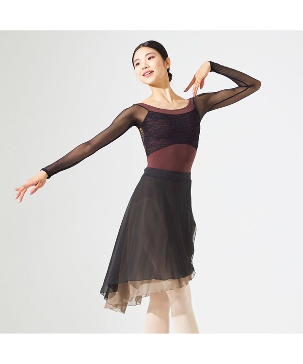 Chacott ◎【AKANE TAKADA】ロングスリーブレオタード テラコッタ