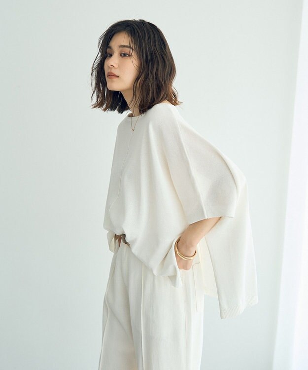YECCA VECCA ペーパーヤーンルーズニット White