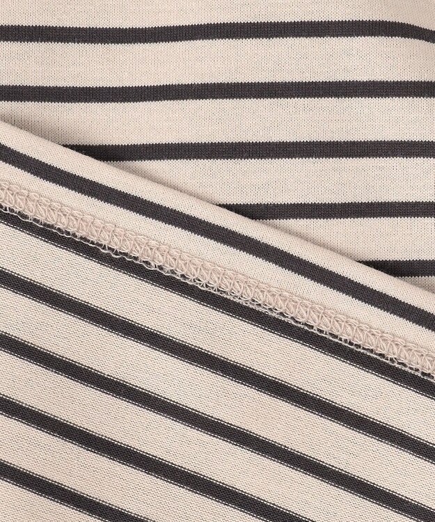 J.PRESS LADIES L パネルボーダー ドルマンスリーブ カットソー ベージュ系1