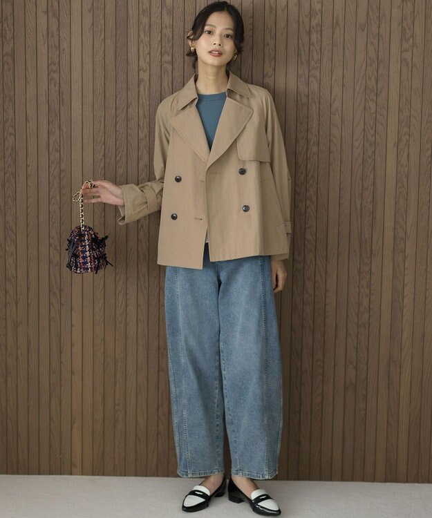 組曲 ストレッチクリアドッキング ニットプルオーバー チャコールブルー系