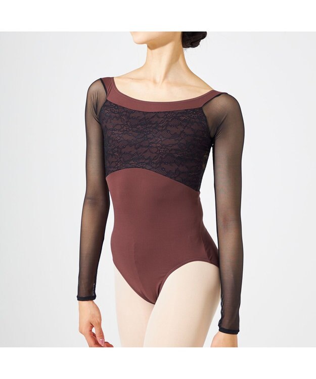 Chacott ◎【AKANE TAKADA】ロングスリーブレオタード テラコッタ