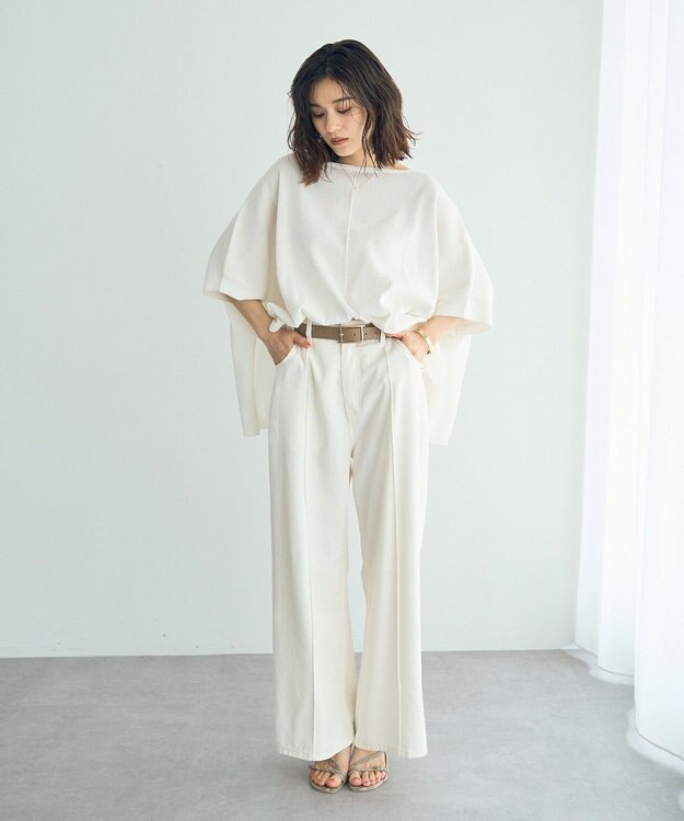 YECCA VECCA ペーパーヤーンルーズニット White