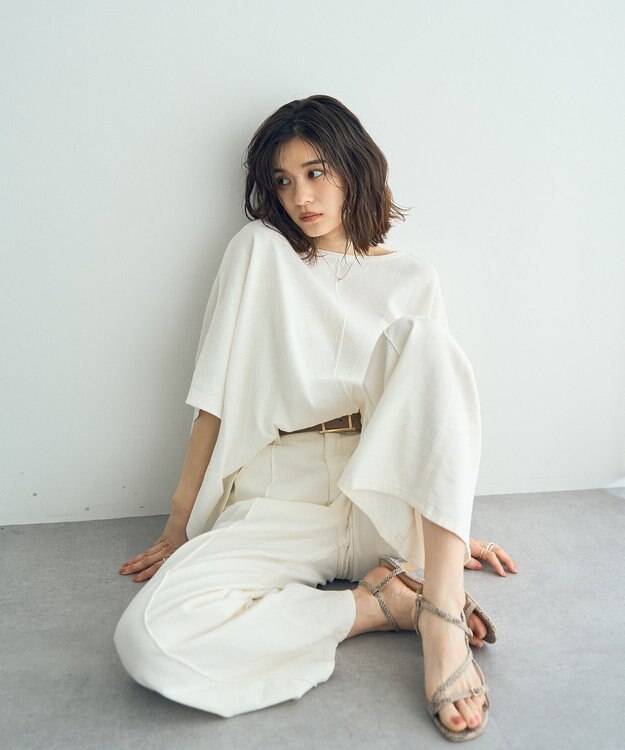 YECCA VECCA ペーパーヤーンルーズニット White